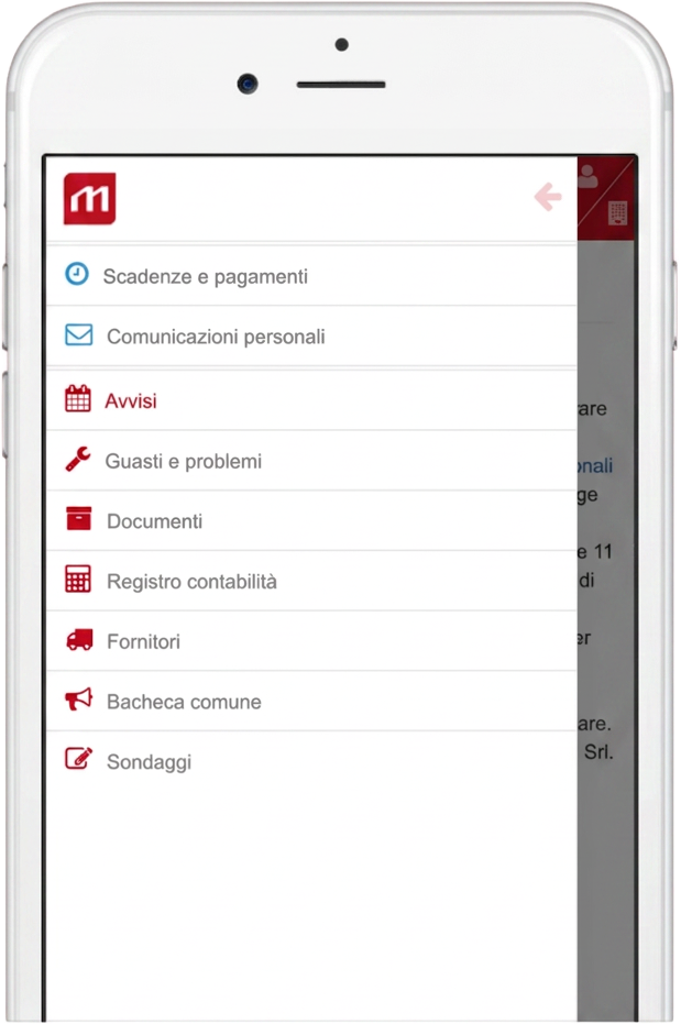 Schermata dell'app MioCondominio